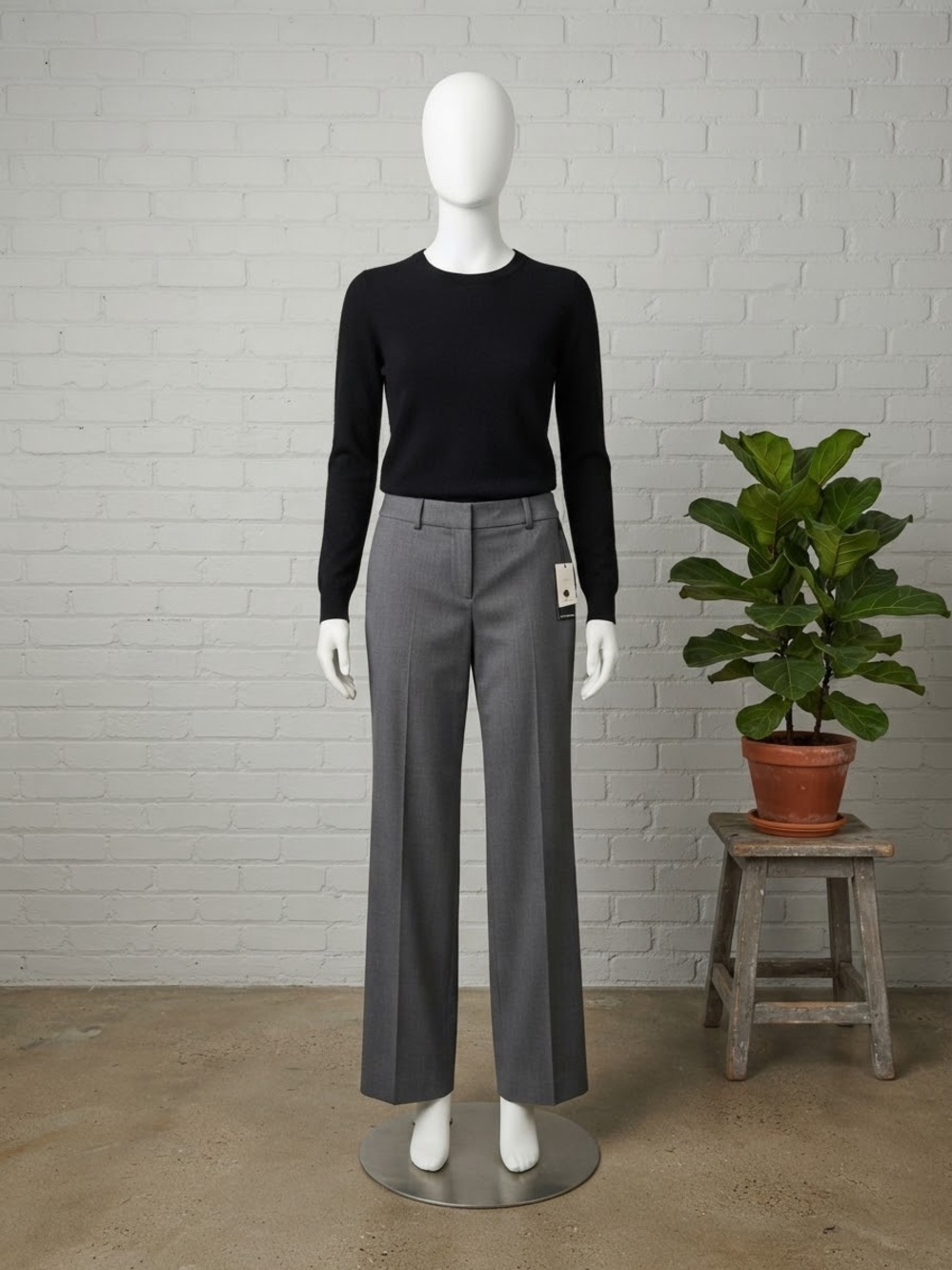 Liz Claiborne Gray Tailored Wide-Leg Trousers